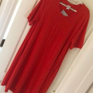 Chico's Red Midi T-Shirt Dress ( NWT )
